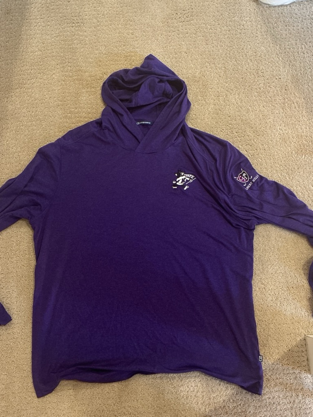 Cutter & Buck Deep Purple Kansas State Hooded Long Sleeve Top